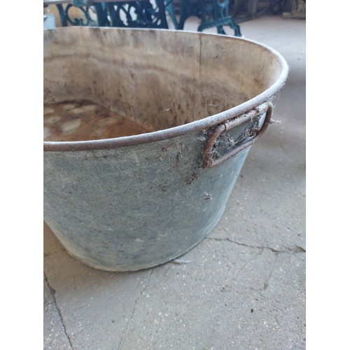 21 - WELSH GALVANISED BATH, 136CM X 51CM X 33CM HIGH, APPROXIMATELY.