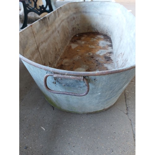 21 - WELSH GALVANISED BATH, 136CM X 51CM X 33CM HIGH, APPROXIMATELY.