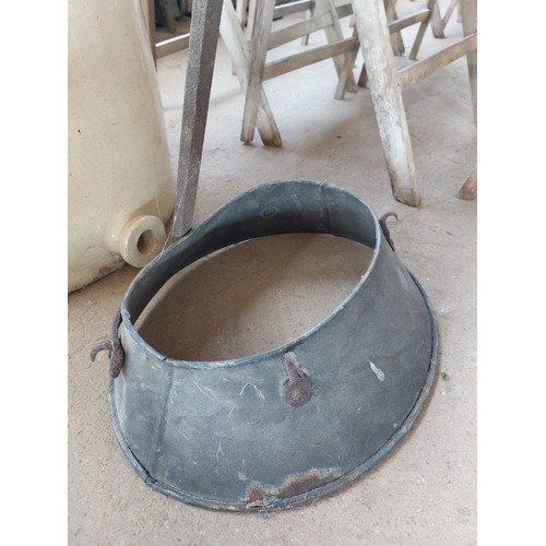 76 - GALVANISED POTATO HOPPER ON FORK STAND