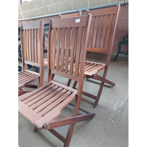 84 - 4 TEAK FOLDING GARDEN CHAIRS