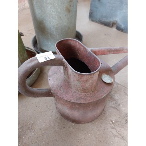 92 - VINTAGE LONG NECK METAL WATERING CAN