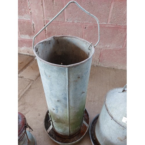 93 - 2 GALVANISED CHICKEN FEEDERS