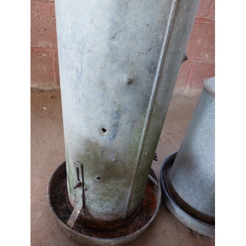 93 - 2 GALVANISED CHICKEN FEEDERS