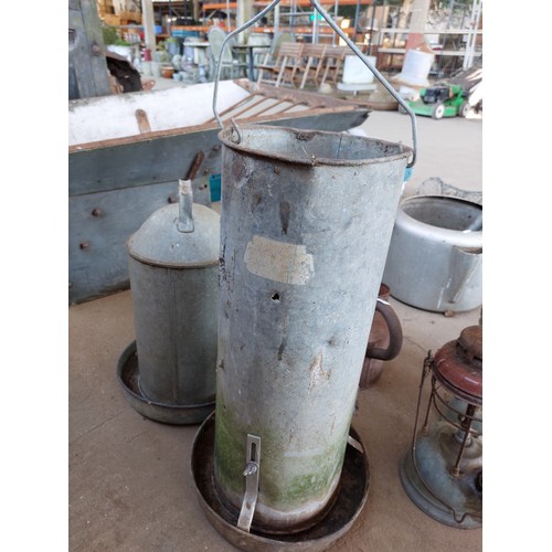 93 - 2 GALVANISED CHICKEN FEEDERS