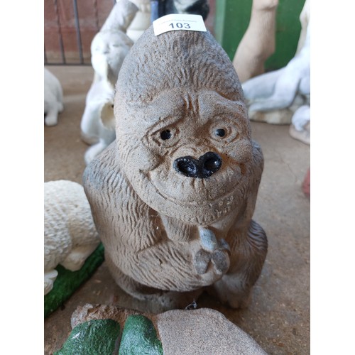 103 - 4 MIXED ANIMAL GARDEN ORNAMENTS