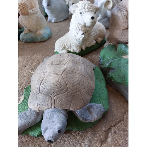 103 - 4 MIXED ANIMAL GARDEN ORNAMENTS