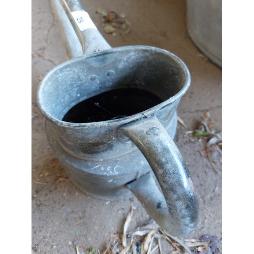 29 - 6-PINT, LONG REACH, GALVANISED WATERING CAN