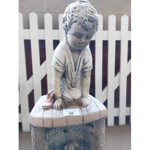 20 - 3 PIECE WATER FEATURE - SIGNED HENRI STUDIOS, 100CM HIGH.