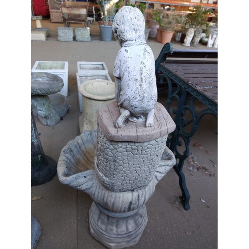 20 - 3 PIECE WATER FEATURE - SIGNED HENRI STUDIOS, 100CM HIGH.