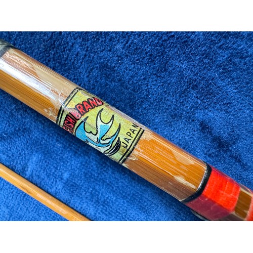angel fish brand fly fishing rod tokyo japan A vintage 3-section fishing rod by Angel Fish Brand, Tokyo, Japan