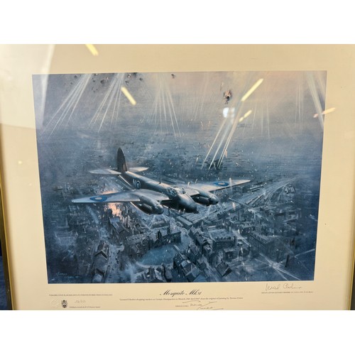 31 - A framed coloured print depicting 'Mosquito' mark VI, number 54 of a limited edition of 850, signed ... 