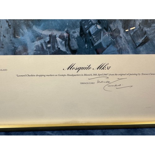 31 - A framed coloured print depicting 'Mosquito' mark VI, number 54 of a limited edition of 850, signed ... 