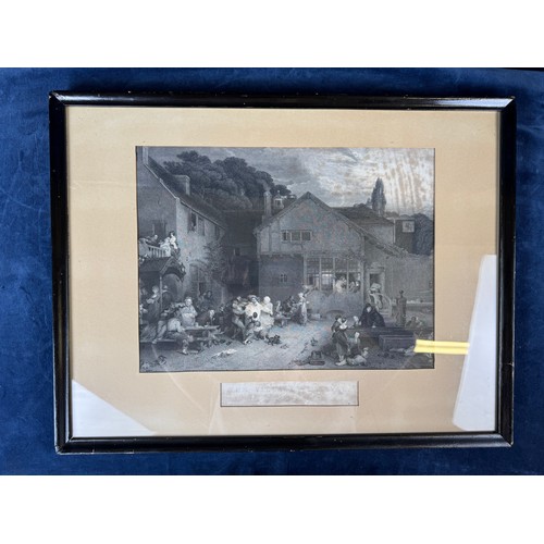 35 - A framed black and white print 'The Village Festival', from the original in the National Gallery. 

... 