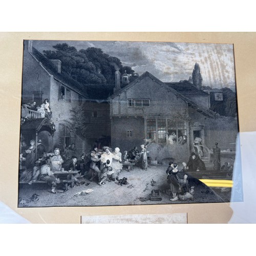 35 - A framed black and white print 'The Village Festival', from the original in the National Gallery. 

... 