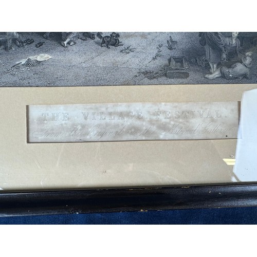 35 - A framed black and white print 'The Village Festival', from the original in the National Gallery. 

... 