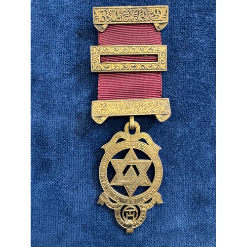 159 - A hallmarked masonic medal, possibly London 1939 in original Charles Usher box.