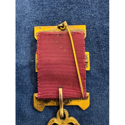 159 - A hallmarked masonic medal, possibly London 1939 in original Charles Usher box.