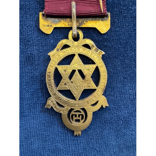 159 - A hallmarked masonic medal, possibly London 1939 in original Charles Usher box.