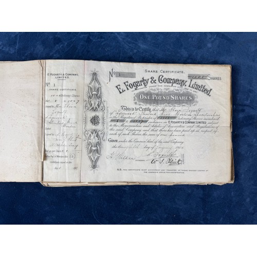 250 - A bound volume of Share Certificates for E. Fogarty & Company Ltd.