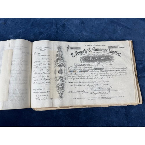 250 - A bound volume of Share Certificates for E. Fogarty & Company Ltd.