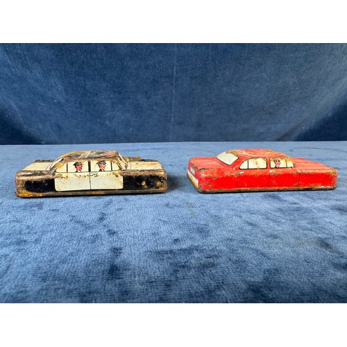248 - A collection of 8 tin plate toy vehicles, including; A Kanto toys fire engine, 2 helicopters, police... 