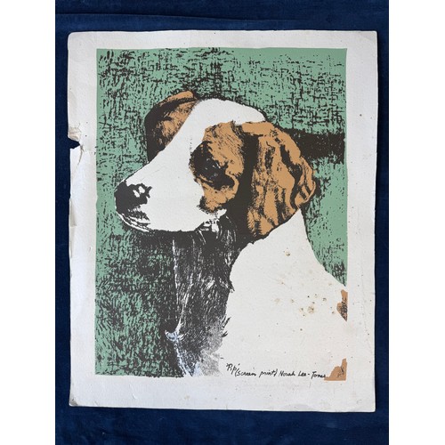49 - An unframed and unmounted screen print depicting a pointer dog, titled 'Pip', by the artist Norah Le... 