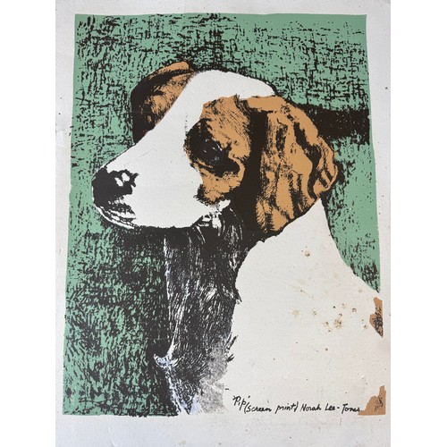 49 - An unframed and unmounted screen print depicting a pointer dog, titled 'Pip', by the artist Norah Le... 