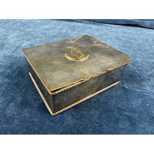 174 - A small collection of interesting items, comprising; a metal thimble in case, a USA half dollar moun... 