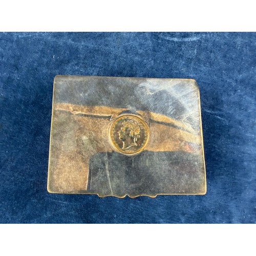 174 - A small collection of interesting items, comprising; a metal thimble in case, a USA half dollar moun... 