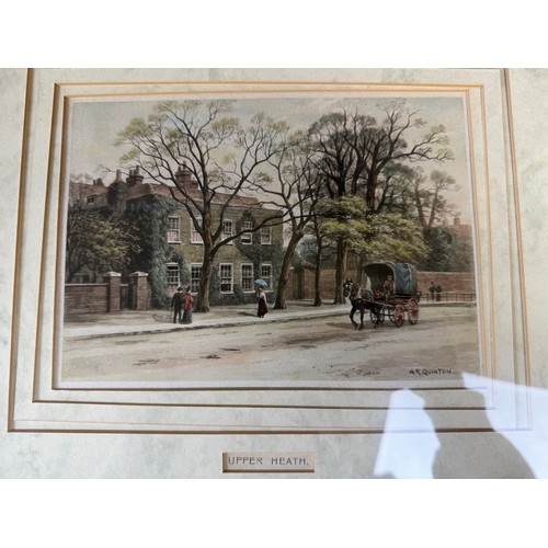 83 - Three framed coloured prints depicting places of interest, comprising; 