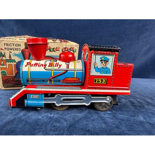 337 - A tin plate friction powered toy train 'Puffing Billy', PAT 40-30940, made in Japan - Daiya.