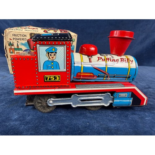 337 - A tin plate friction powered toy train 'Puffing Billy', PAT 40-30940, made in Japan - Daiya.