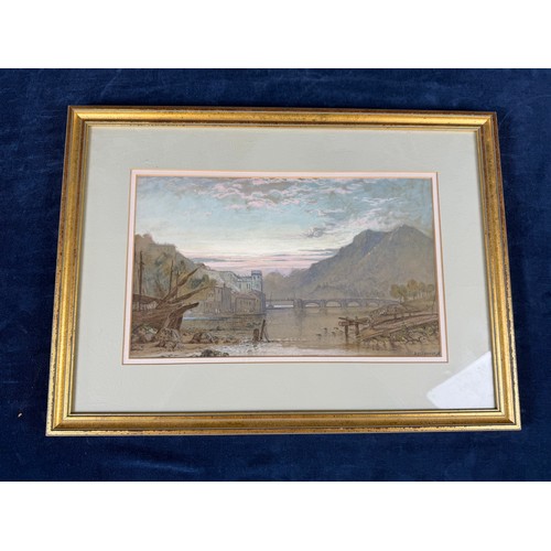 54 - A framed watercolour depicting a coastal inklet, signed by the artist F. Ellerman. 
Frame measuring ... 