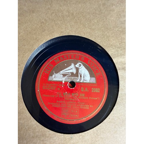 406 - A box of records including an album of records by Mario Ianza mammoth far opera, Yankee doodle & Gim... 