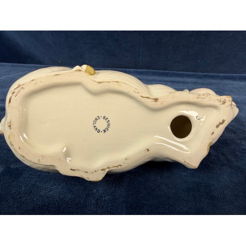 220 - A collection of 5 china pig ornaments being Beswick, Lladro, Royal Copenhagen, Belleek - floral trea... 