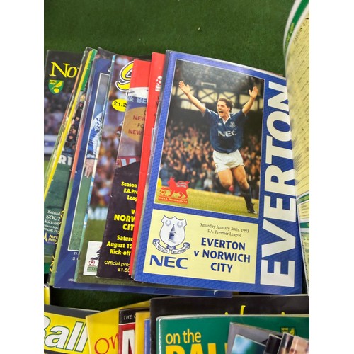 431 - A large collection of football programmes for Norwich City, either playing at home games or away gam... 