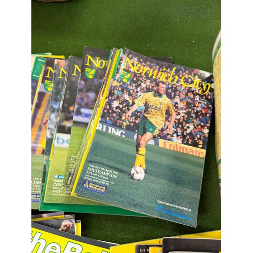 431 - A large collection of football programmes for Norwich City, either playing at home games or away gam... 