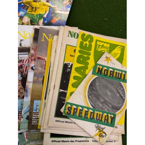 431 - A large collection of football programmes for Norwich City, either playing at home games or away gam... 