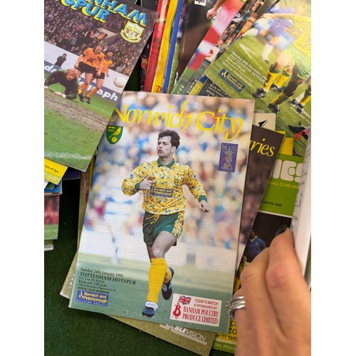 431 - A large collection of football programmes for Norwich City, either playing at home games or away gam... 