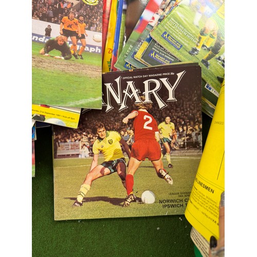 431 - A large collection of football programmes for Norwich City, either playing at home games or away gam... 