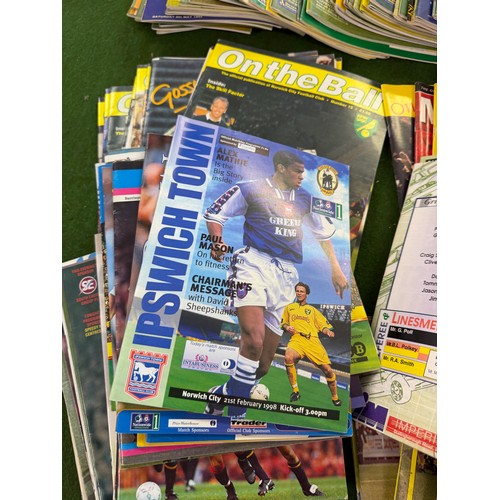 431 - A large collection of football programmes for Norwich City, either playing at home games or away gam... 