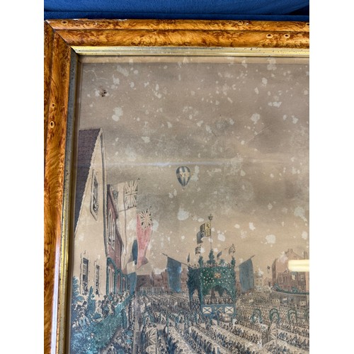 60 - A framed coloured print being 