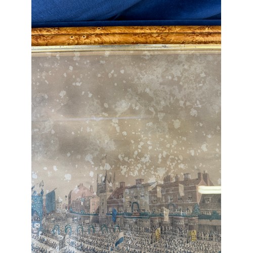 60 - A framed coloured print being 