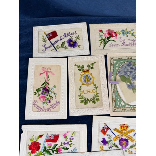 198 - A collection of 30 silk embroidered postcards - being themes of Christmas, New Year, Birthday etc.,
