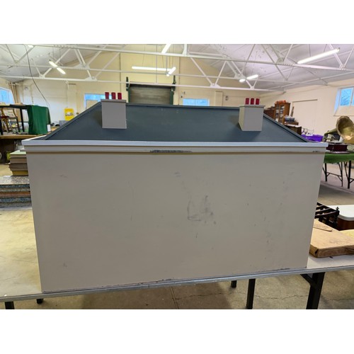 229 - A hand made dolls house, with 2 section opening front.