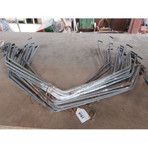6161 - Three sets of galvanised metal cloche frames.