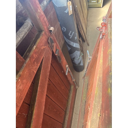 6368 - A pair of wooden driveway gates and side gate.  Main gates measuring 213cm  long each. Side gate 95c... 