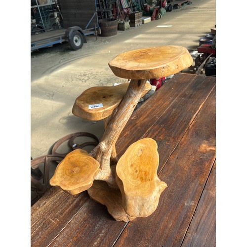 6396 - A wooden 4-tier plant stand, measuring 53cm tall.