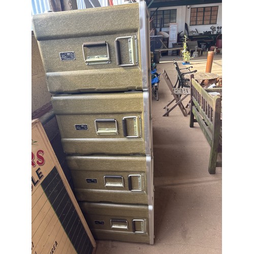 6400 - Four fibreglass storage boxes 65cm x 39cm x 55cm deep.