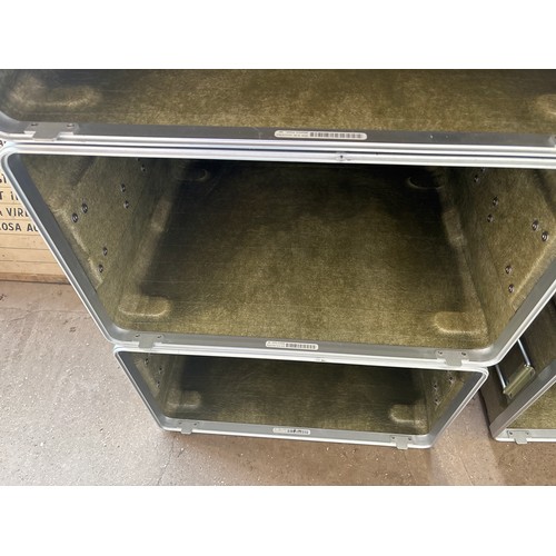 6400 - Four fibreglass storage boxes 65cm x 39cm x 55cm deep.